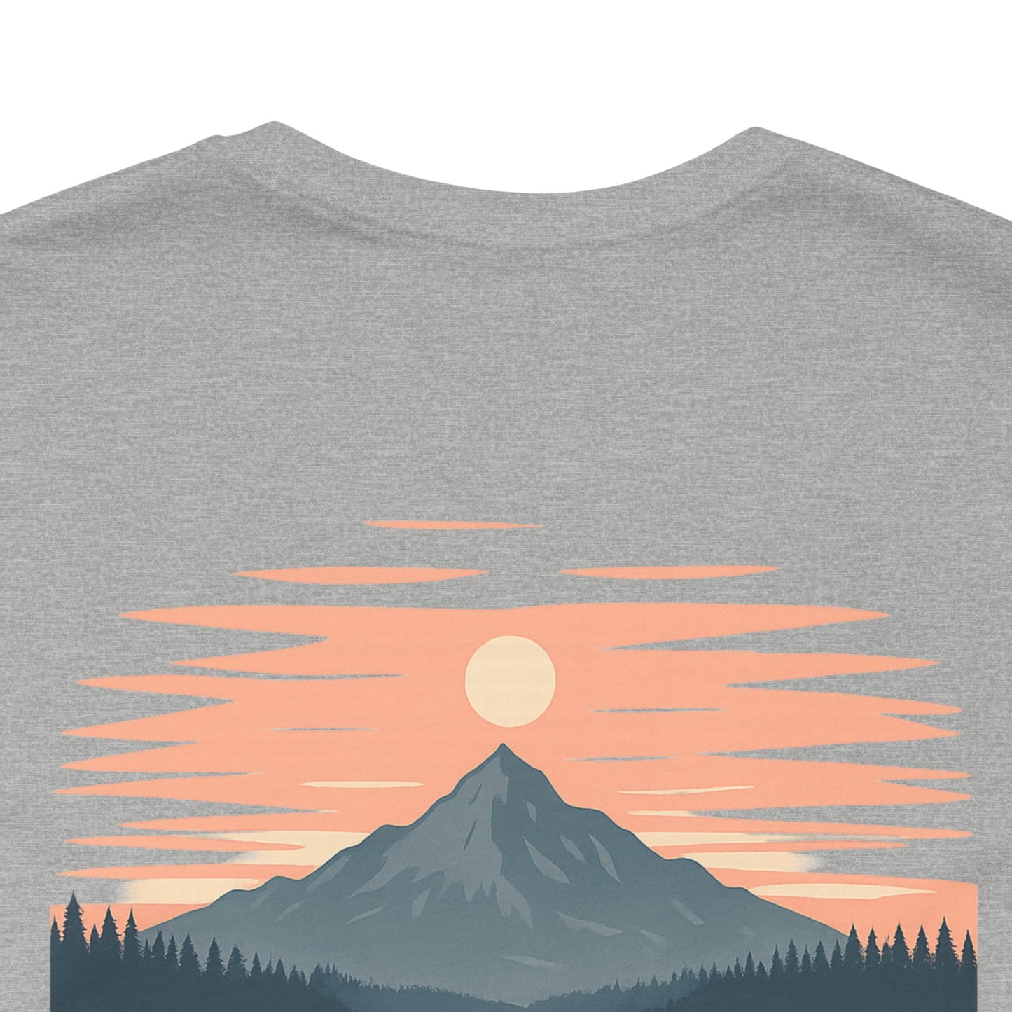 Highwater Horizon Tee | Canoe on a Reflective Lake Under Full Moon - Peaceful Mountain Wilderness Graphic Tee (BC3001)