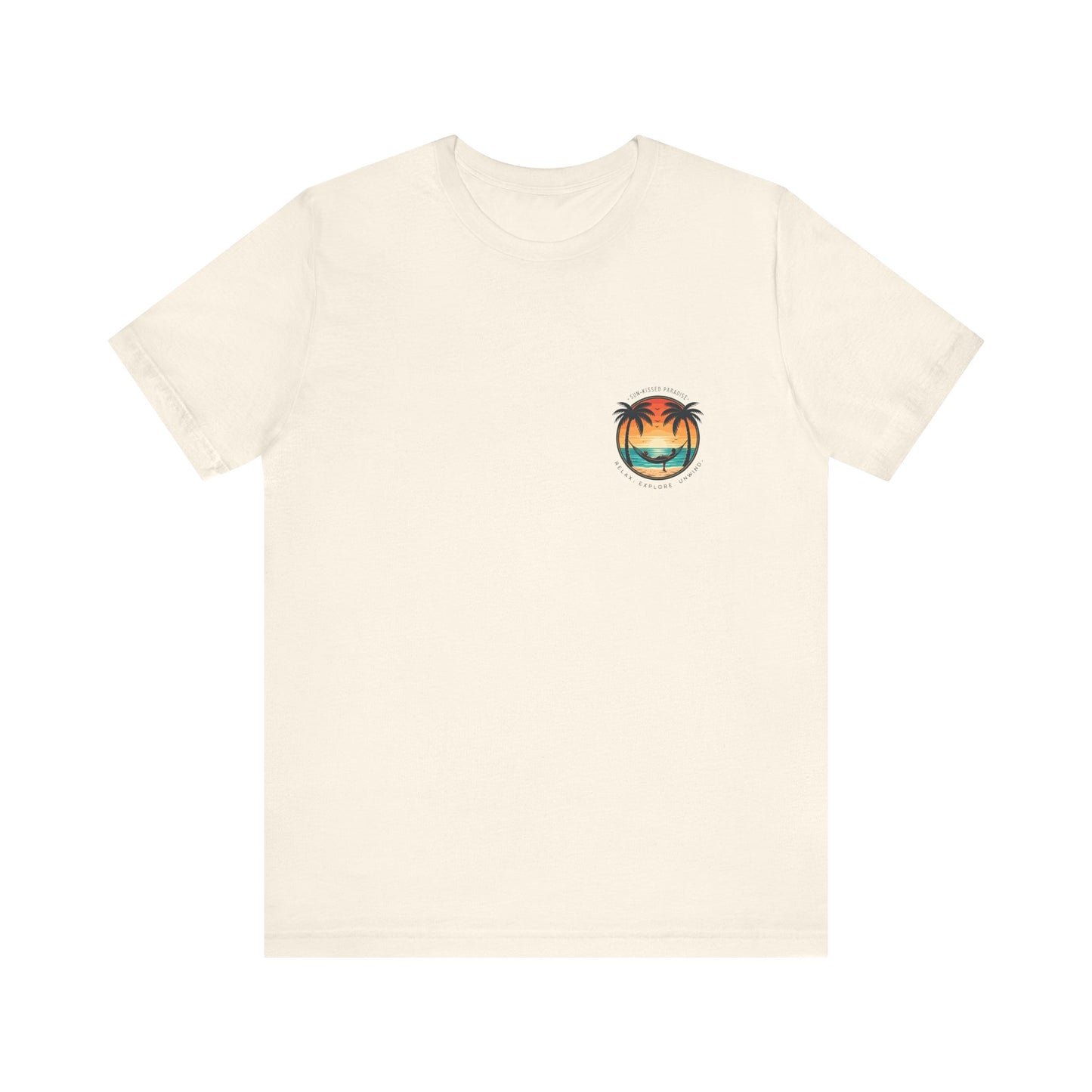 Sunset Surfer Tee | Retro Surf Silhouette with Bold Sunset Stripes - Beach Vibes Graphic Tee (BC3001)