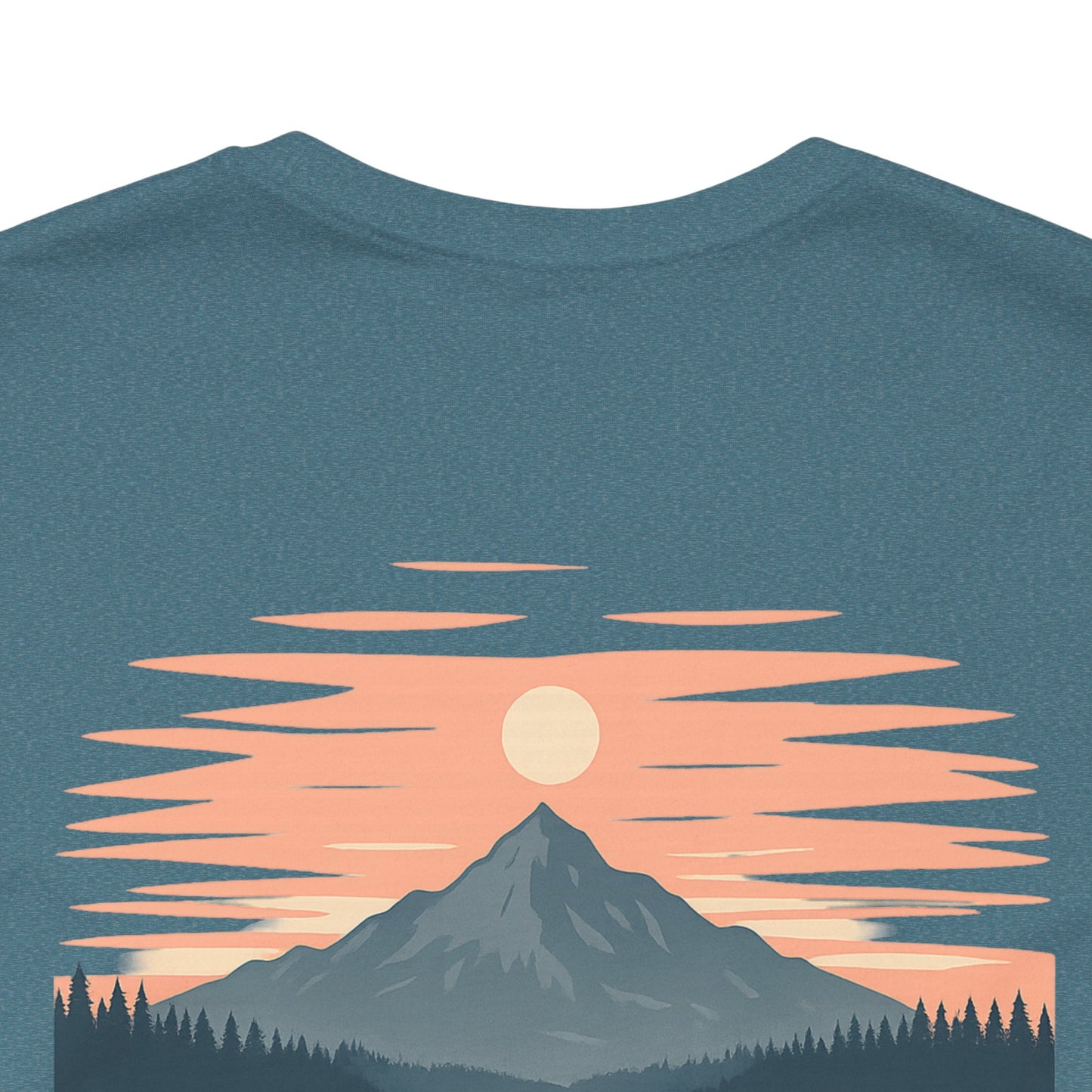 Highwater Horizon Tee | Canoe on a Reflective Lake Under Full Moon - Peaceful Mountain Wilderness Graphic Tee (BC3001)