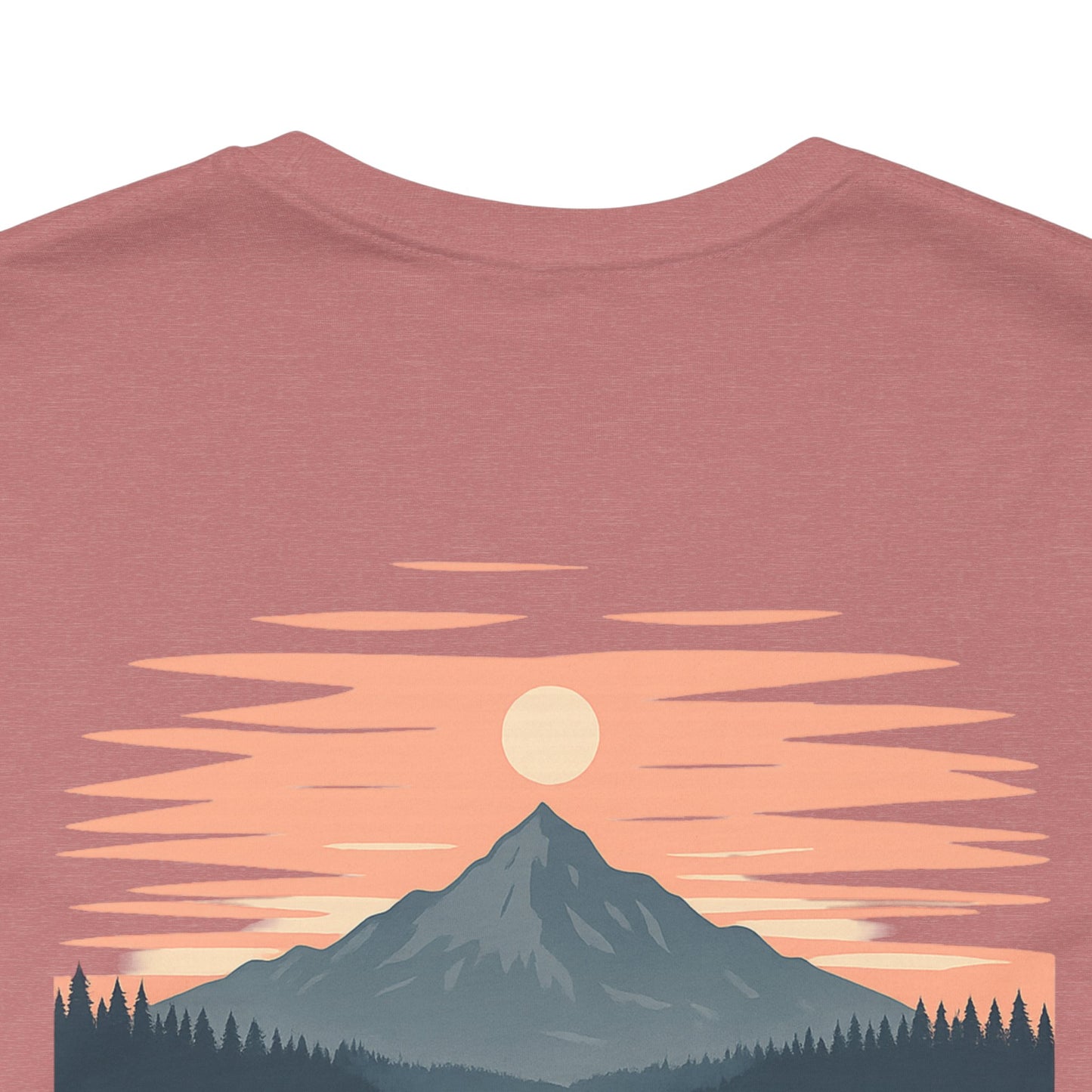 Highwater Horizon Tee | Canoe on a Reflective Lake Under Full Moon - Peaceful Mountain Wilderness Graphic Tee (BC3001)