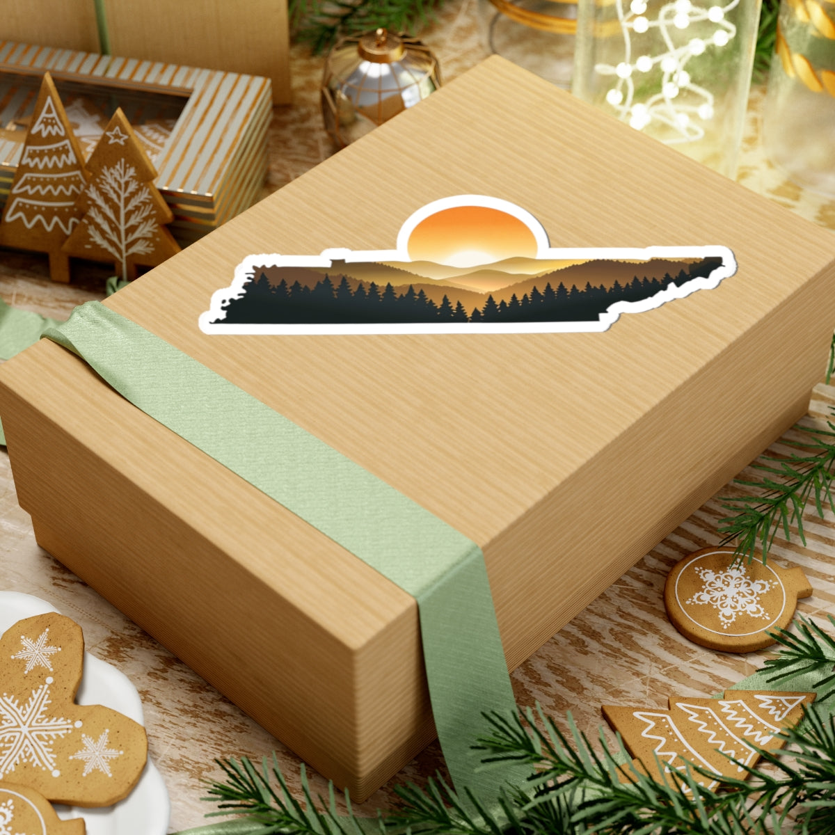 Tennessee Ridge Kiss-Cut Stickers | Smoky Mountains Sunset State Silhouette Design