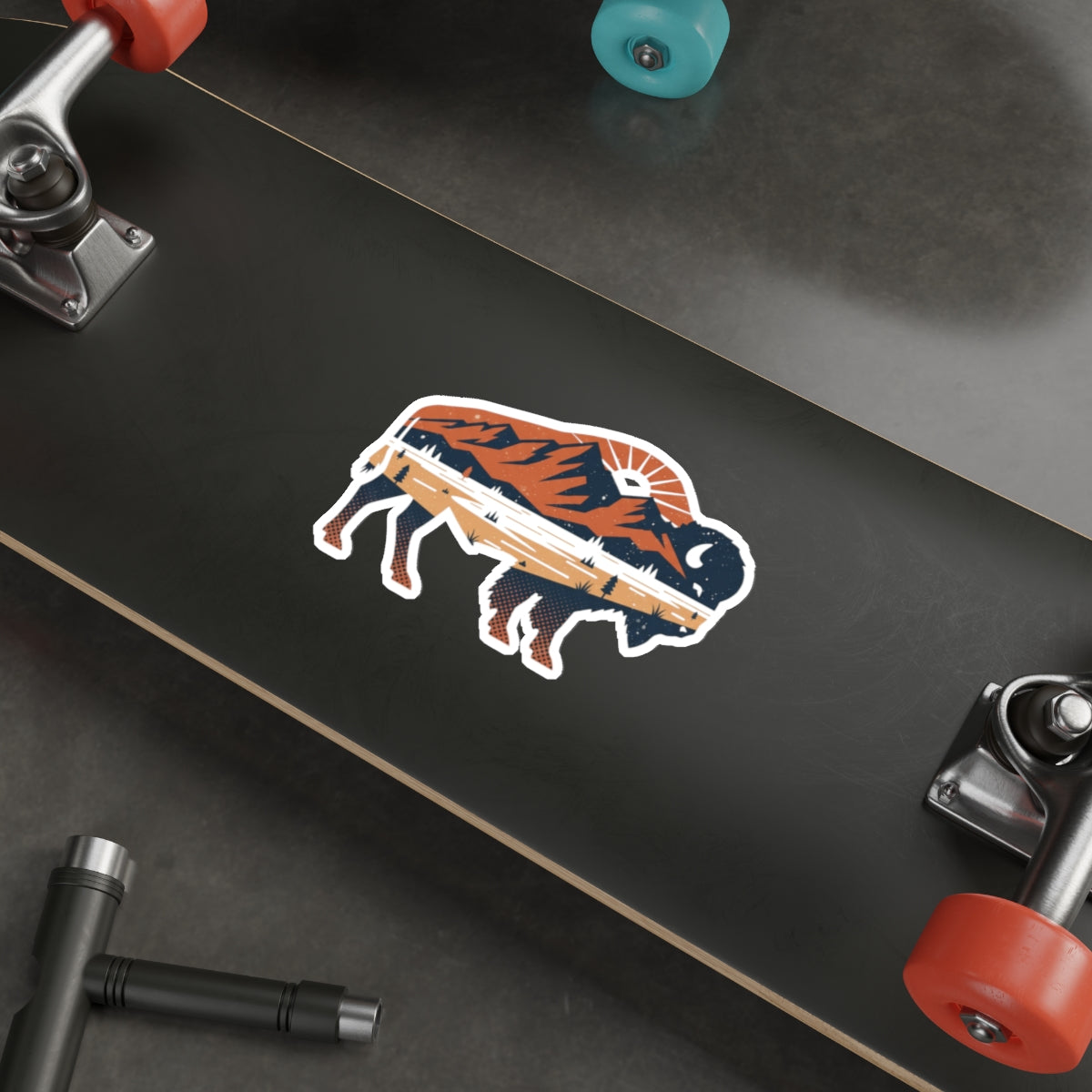 Bison Landscape Die-Cut Sticker