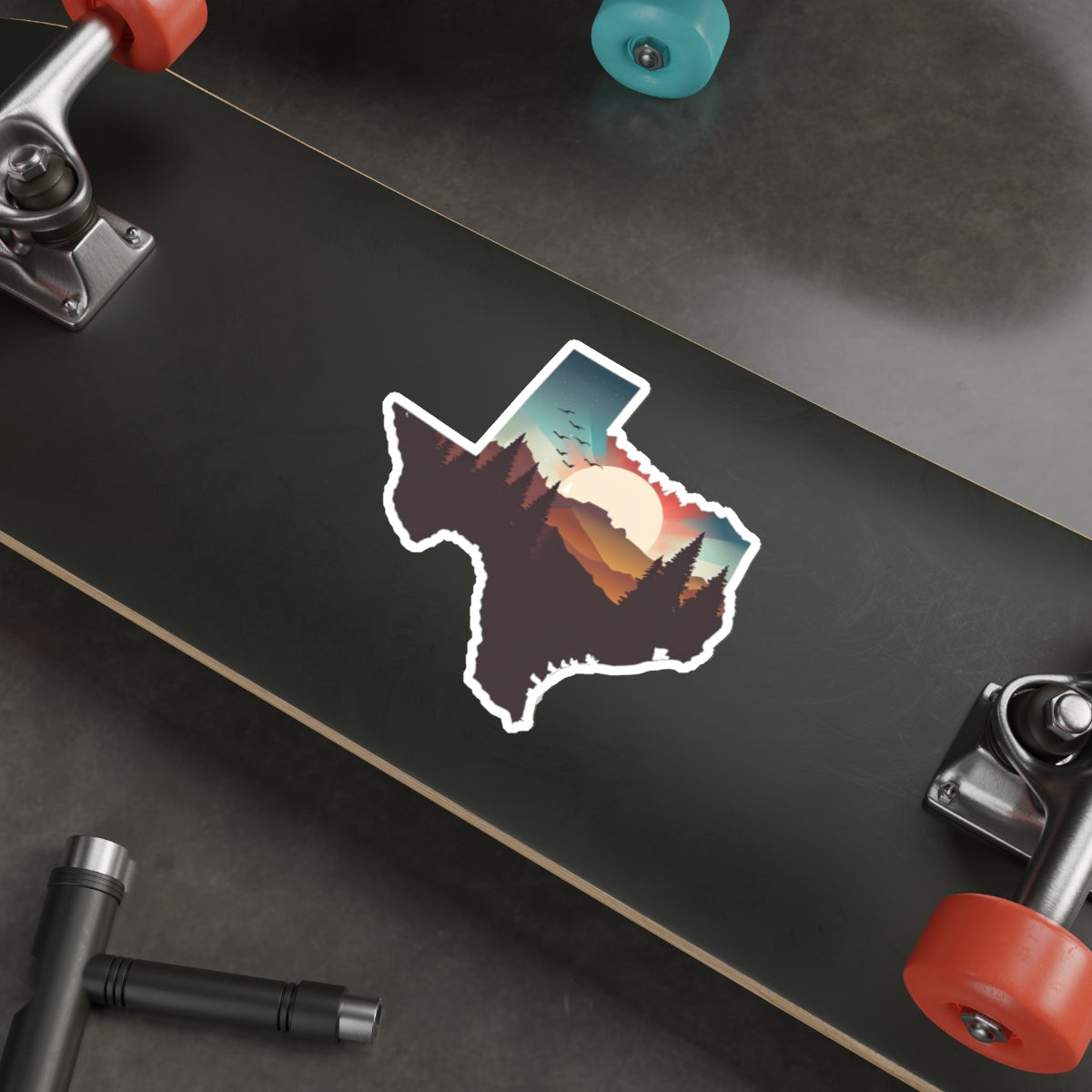 Texas Trail Sunset Die-Cut Sticker