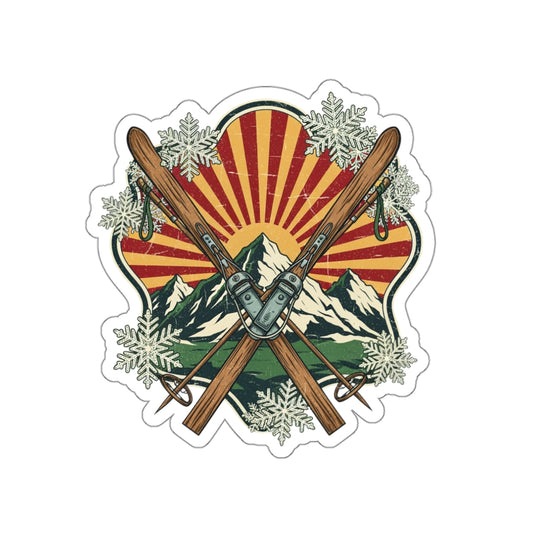 Vintage Ski Badge Die-Cut Sticker