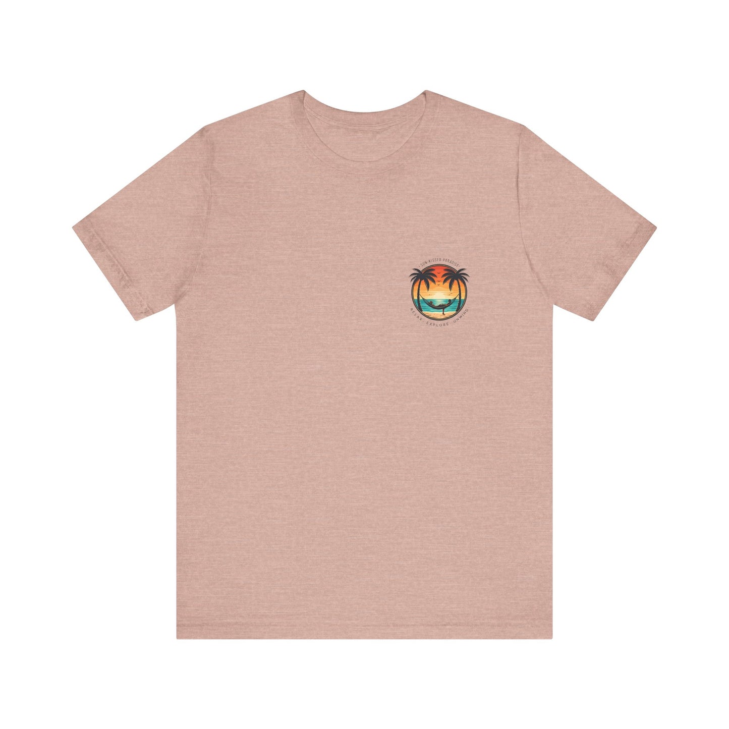 Sunset Surfer Tee | Retro Surf Silhouette with Bold Sunset Stripes - Beach Vibes Graphic Tee (BC3001)