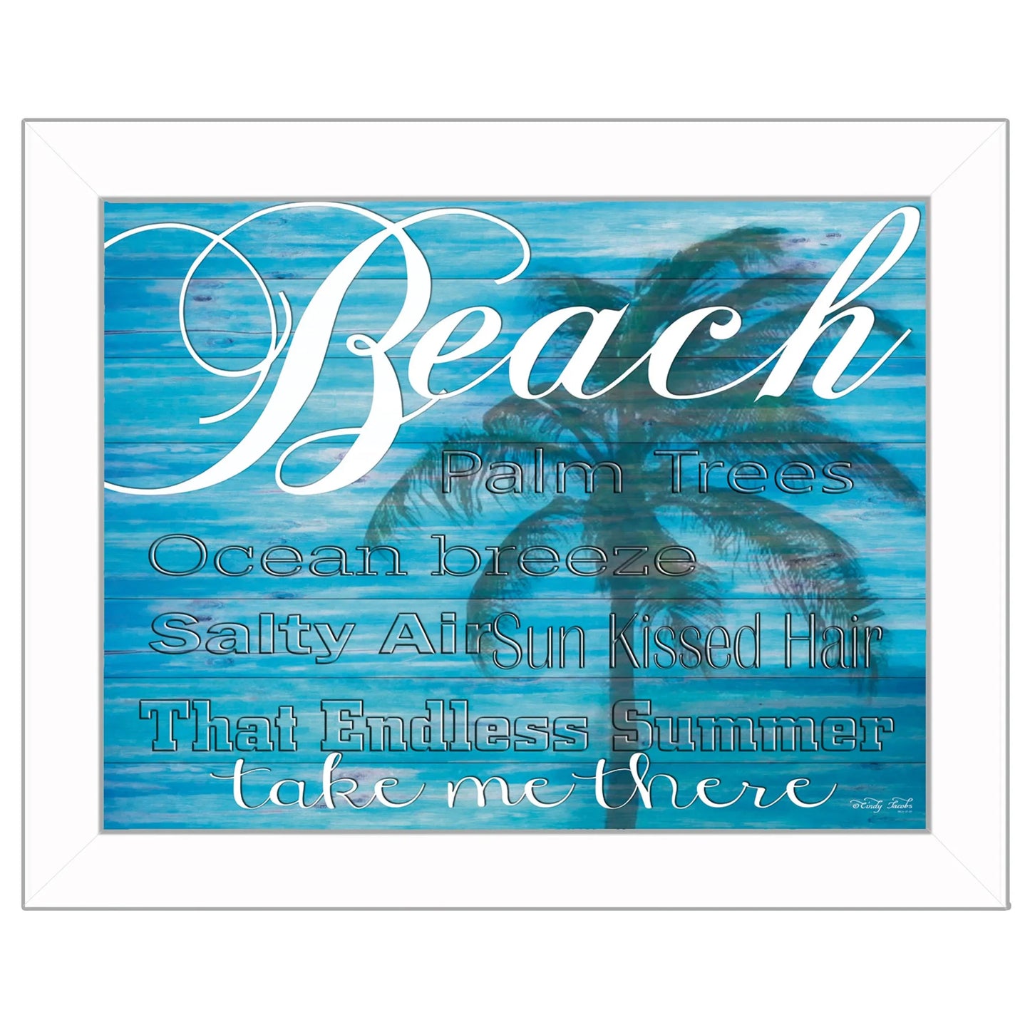 Beach Take Me There 2 White Framed Print Wall Art | Beach-Inspired Wall Decor