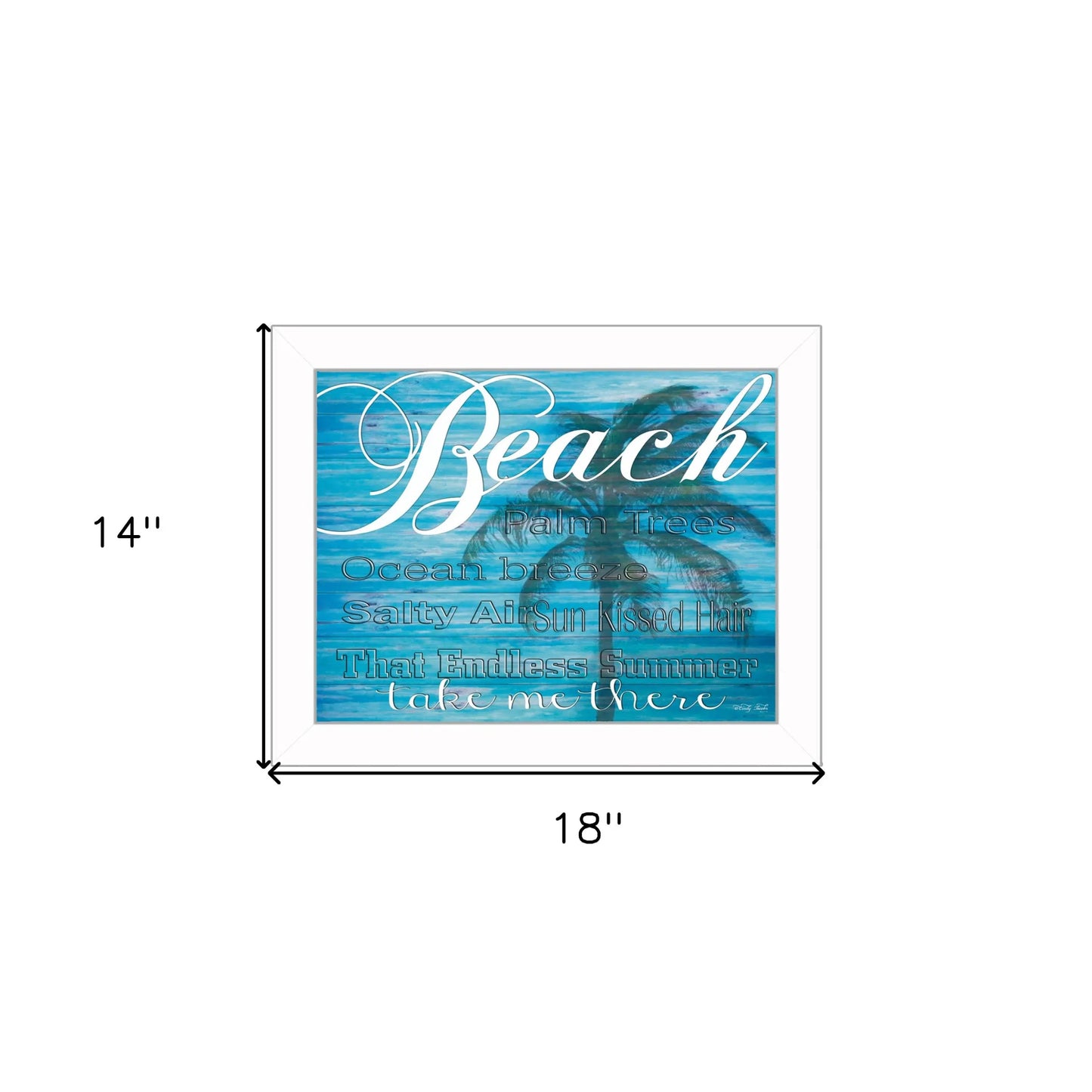 Beach Take Me There 2 White Framed Print Wall Art | Beach-Inspired Wall Decor