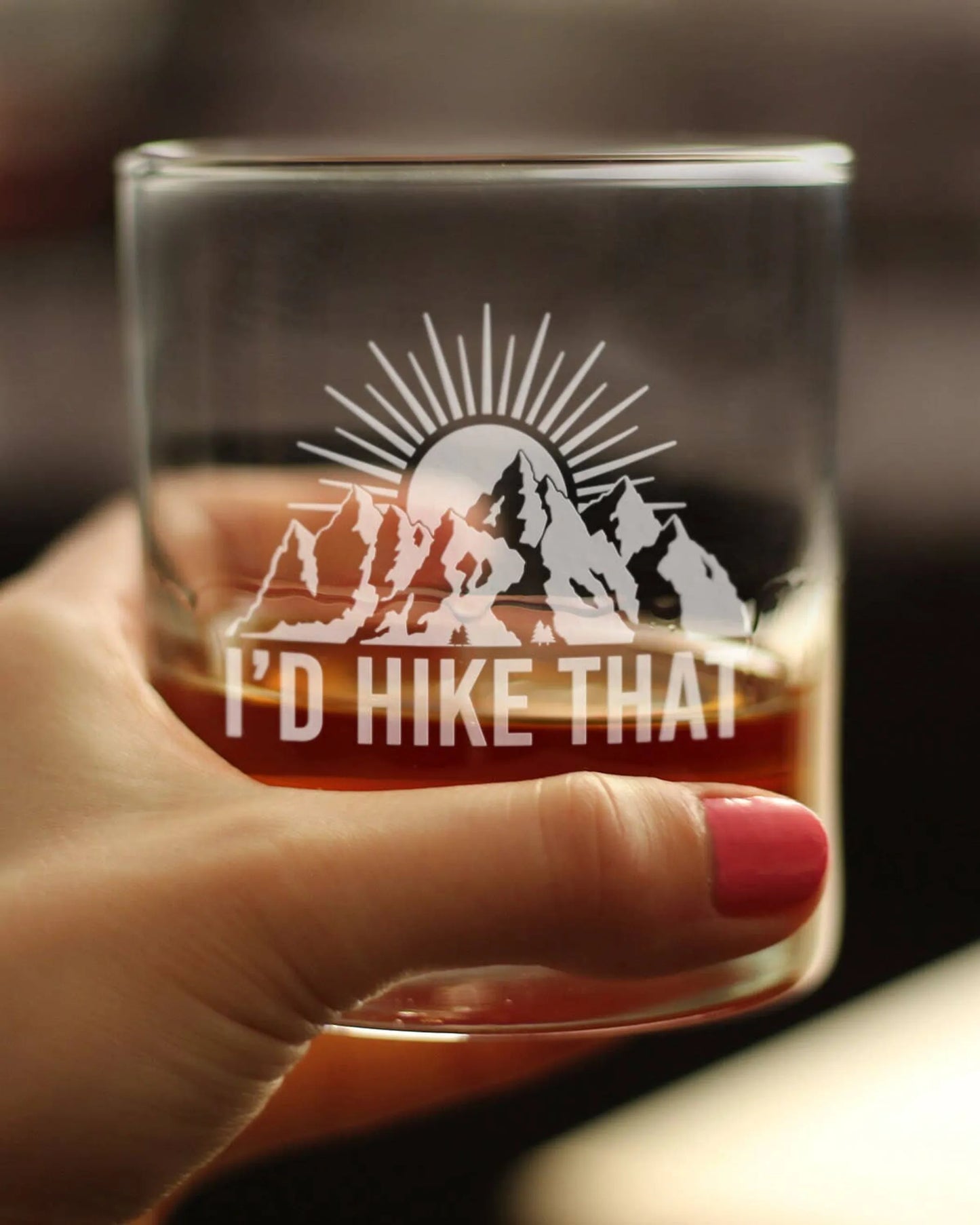 I'd Hike That Whiskey Rocks Glass | Hiking Gifts and Decor