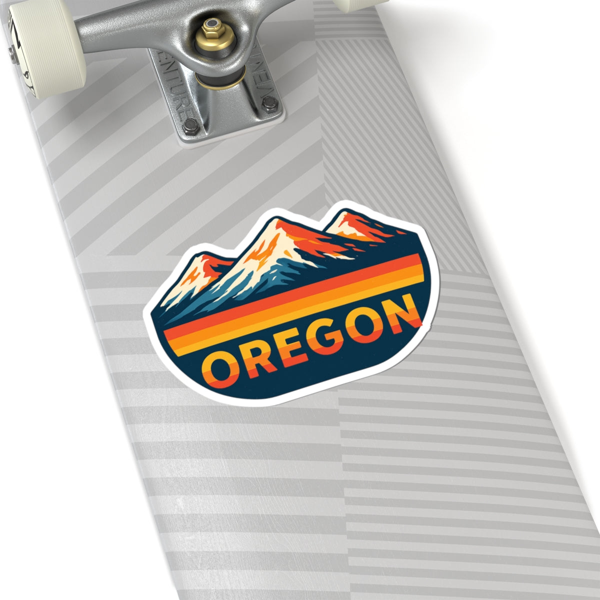 Oregon Ridge Sticker | Bold Sunset Mountain Badge with Forest Horizon – Pacific Northwest Adventure Vinyl Sticker