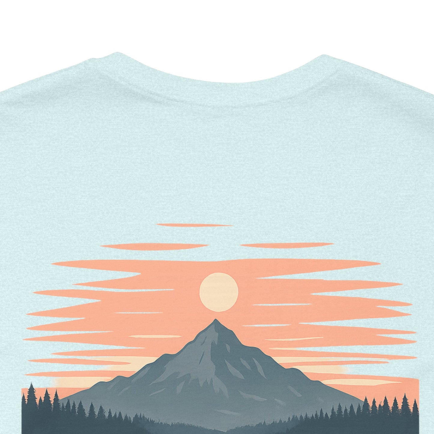 Highwater Horizon Tee | Canoe on a Reflective Lake Under Full Moon - Peaceful Mountain Wilderness Graphic Tee (BC3001)