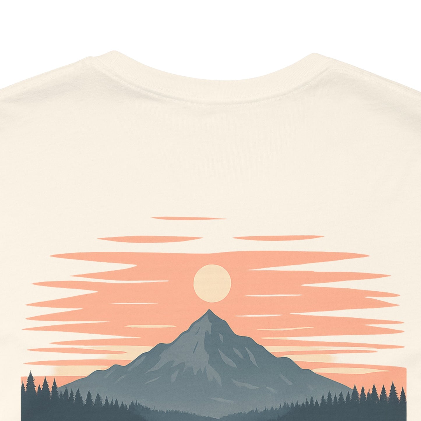 Highwater Horizon Tee | Canoe on a Reflective Lake Under Full Moon - Peaceful Mountain Wilderness Graphic Tee (BC3001)