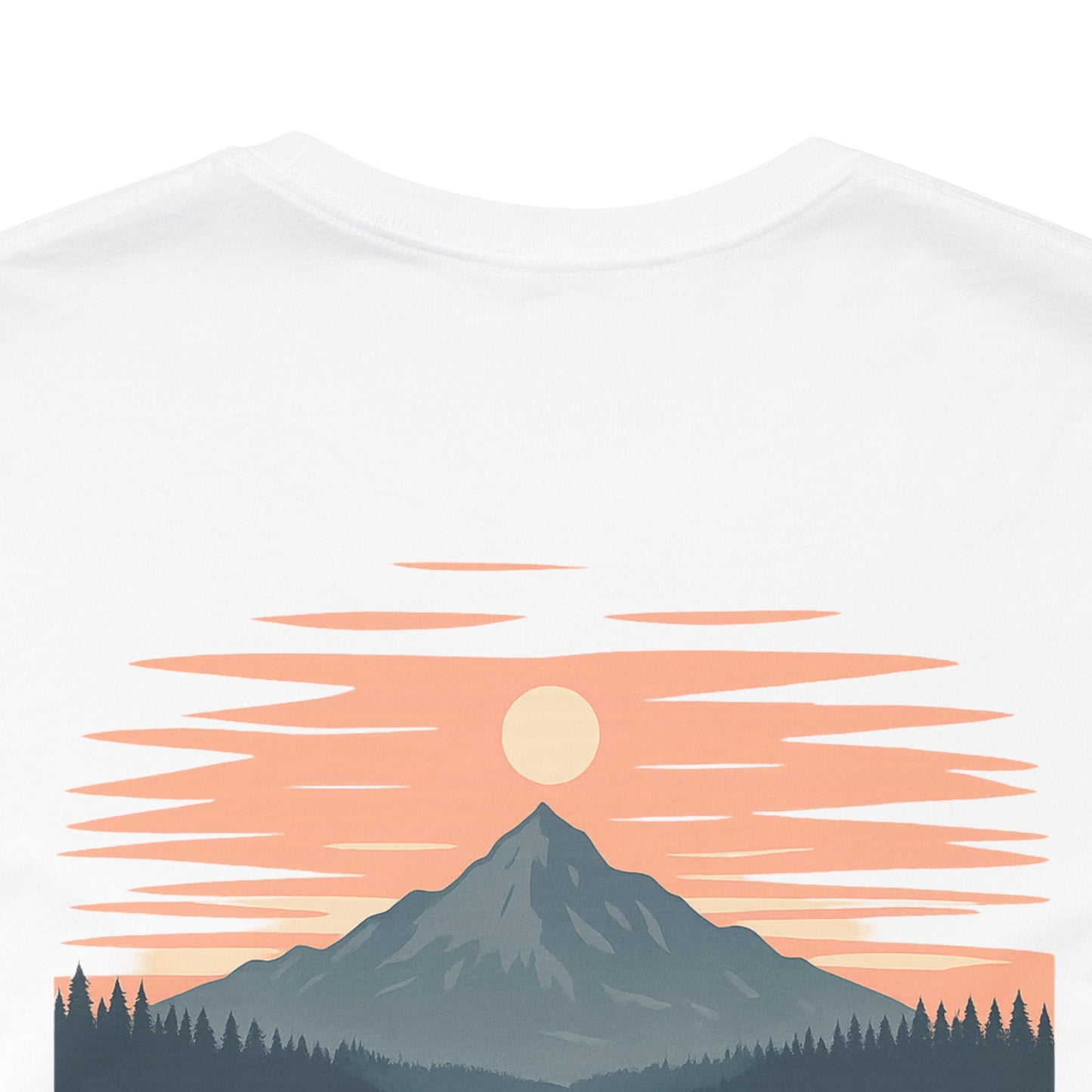 Highwater Horizon Tee | Canoe on a Reflective Lake Under Full Moon - Peaceful Mountain Wilderness Graphic Tee (BC3001)