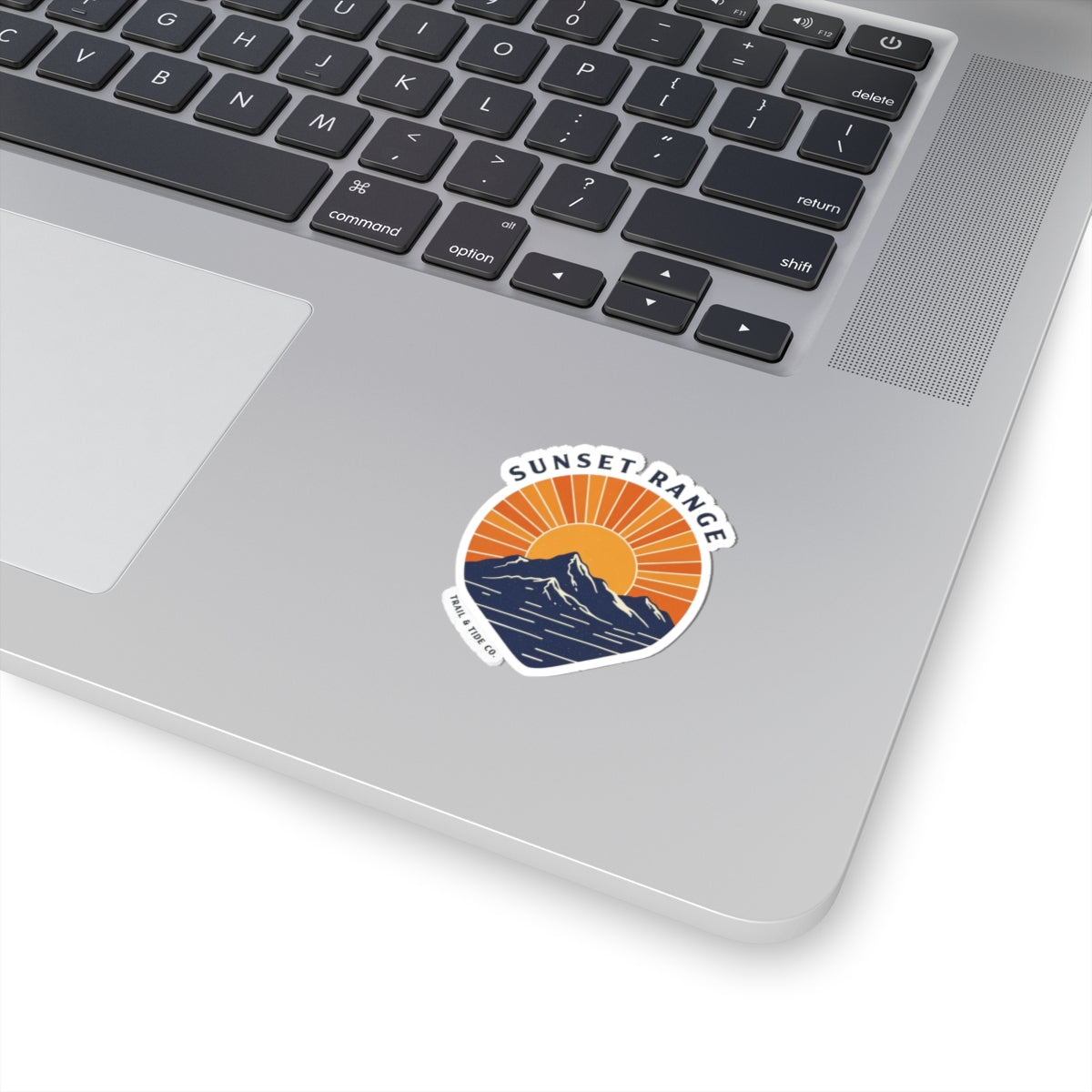 Sunset Range Sticker | Bold Sunset Over Mountain Ridge with Reflective Water – Western Horizon Adventure Graphic Vinyl Sticker
