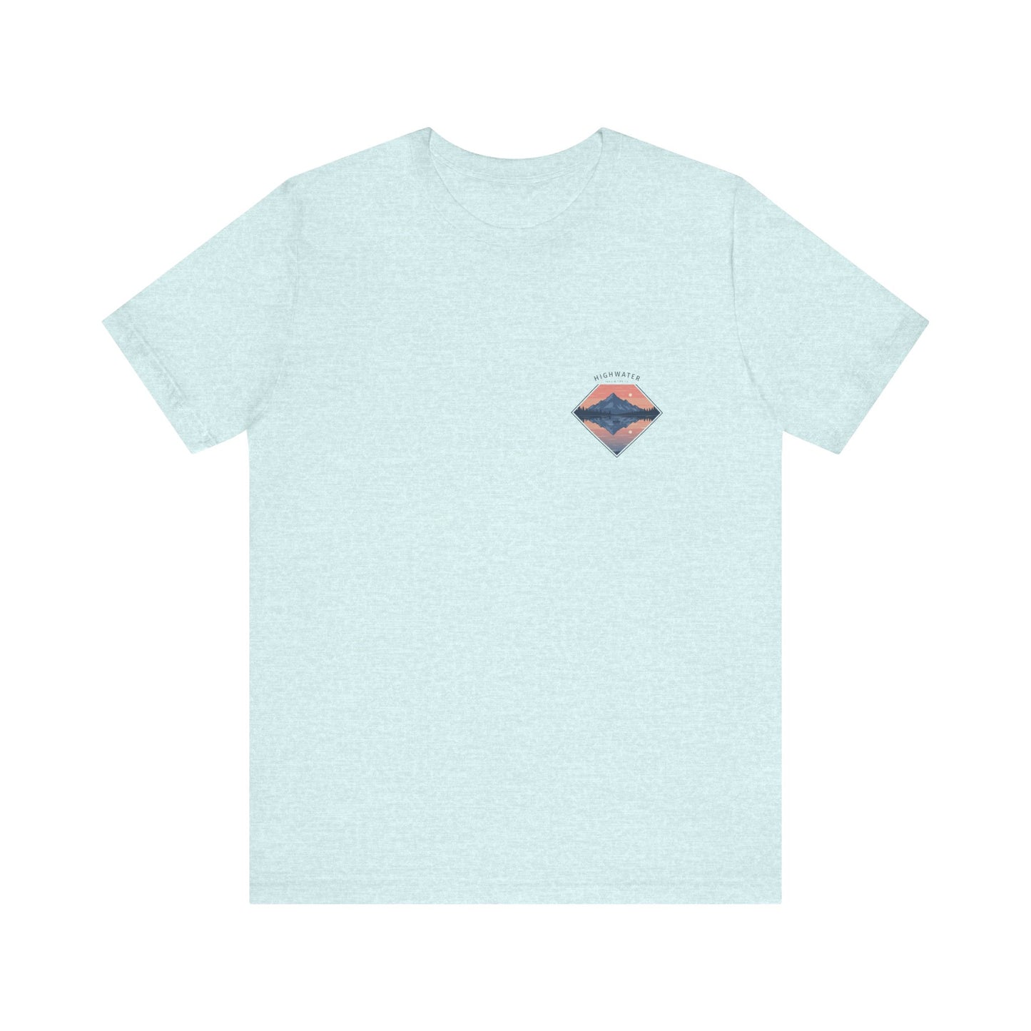 Highwater Horizon Tee | Canoe on a Reflective Lake Under Full Moon - Peaceful Mountain Wilderness Graphic Tee (BC3001)