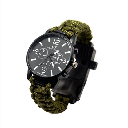 Outdoor Multi-Function Camping Survival Watch | Bracelet Tools with LED Light | Outdoor Camping Essentials