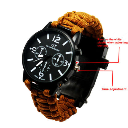 Outdoor Multi-Function Camping Survival Watch | Bracelet Tools with LED Light | Outdoor Camping Essentials