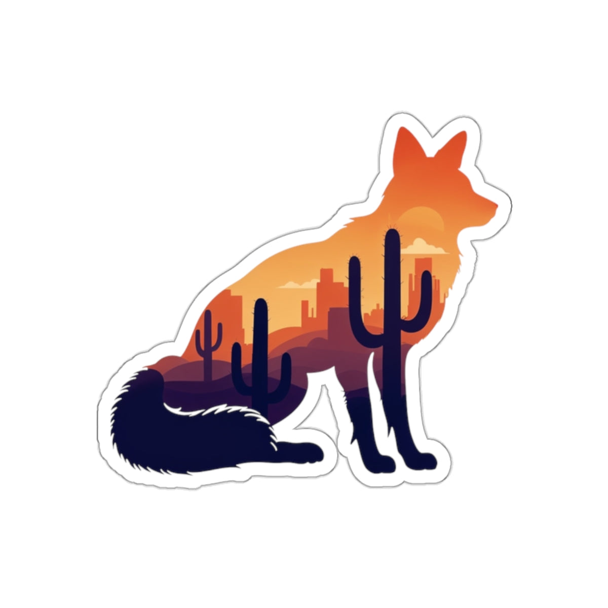 Desert Coyote Die-Cut Sticker
