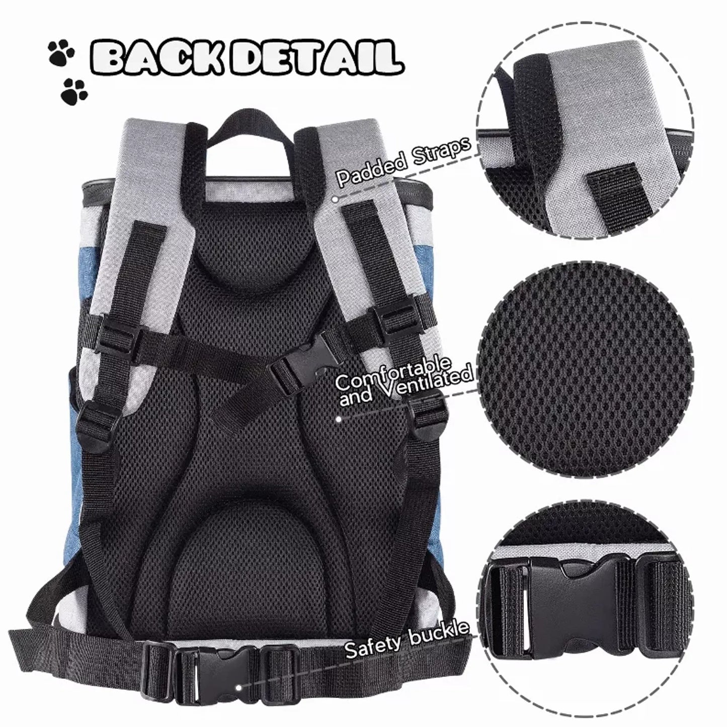 JESPET Pet Backpack Carrier for Small Dog, Puppy, Soft Carrier Backpack | Ideal for Traveling, Hiking, Walking and Outdoor Activities with Family