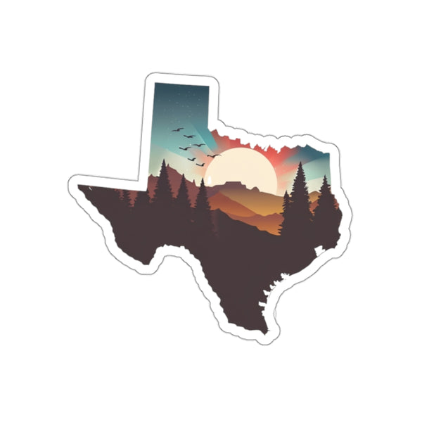 Texas Trail Sunset – Premium Die-Cut Sticker