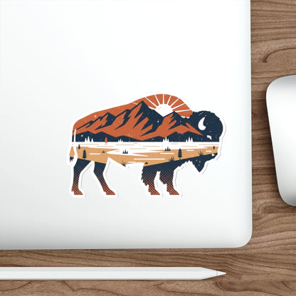 Bison Landscape Die-Cut Sticker
