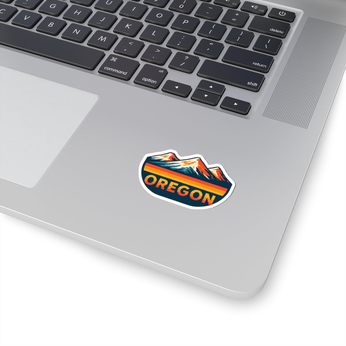 Oregon Ridge Sticker | Bold Sunset Mountain Badge with Forest Horizon – Pacific Northwest Adventure Vinyl Sticker