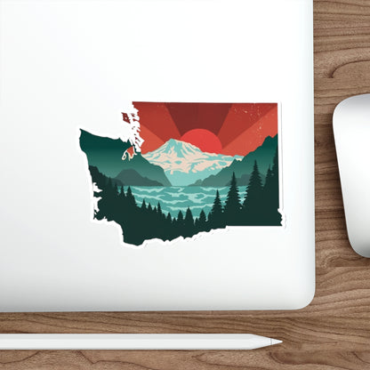 Cascade Sunrise – Premium Die-Cut Sticker