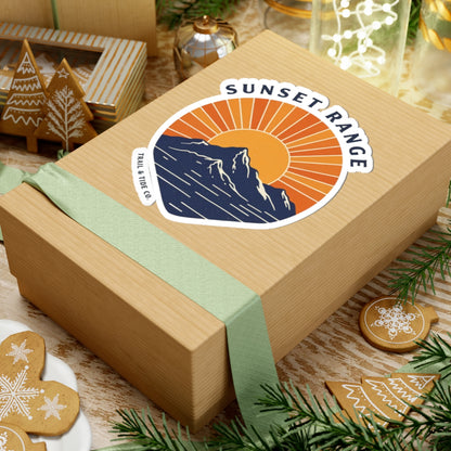 Sunset Range Sticker | Bold Sunset Over Mountain Ridge with Reflective Water – Western Horizon Adventure Graphic Vinyl Sticker