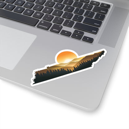 Tennessee Ridge Kiss-Cut Stickers | Smoky Mountains Sunset State Silhouette Design