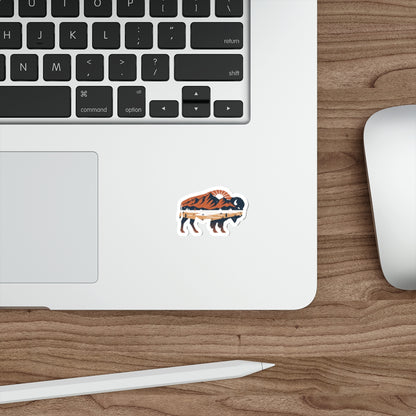 Bison Landscape Die-Cut Sticker