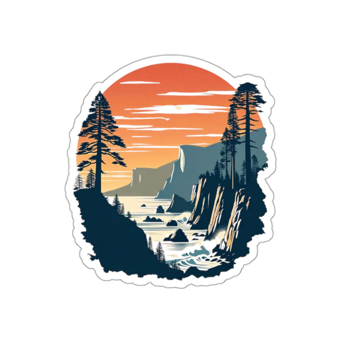 Pacific Cliffs – Premium Die-Cut Sticker