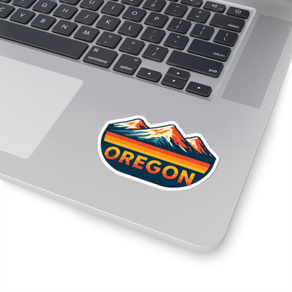 Oregon Ridge Sticker | Bold Sunset Mountain Badge with Forest Horizon – Pacific Northwest Adventure Vinyl Sticker