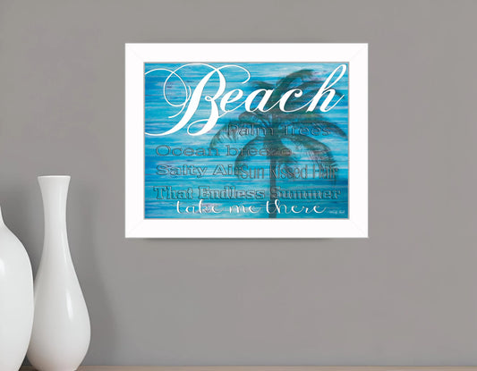 Beach Take Me There 2 White Framed Print Wall Art | Beach-Inspired Wall Decor