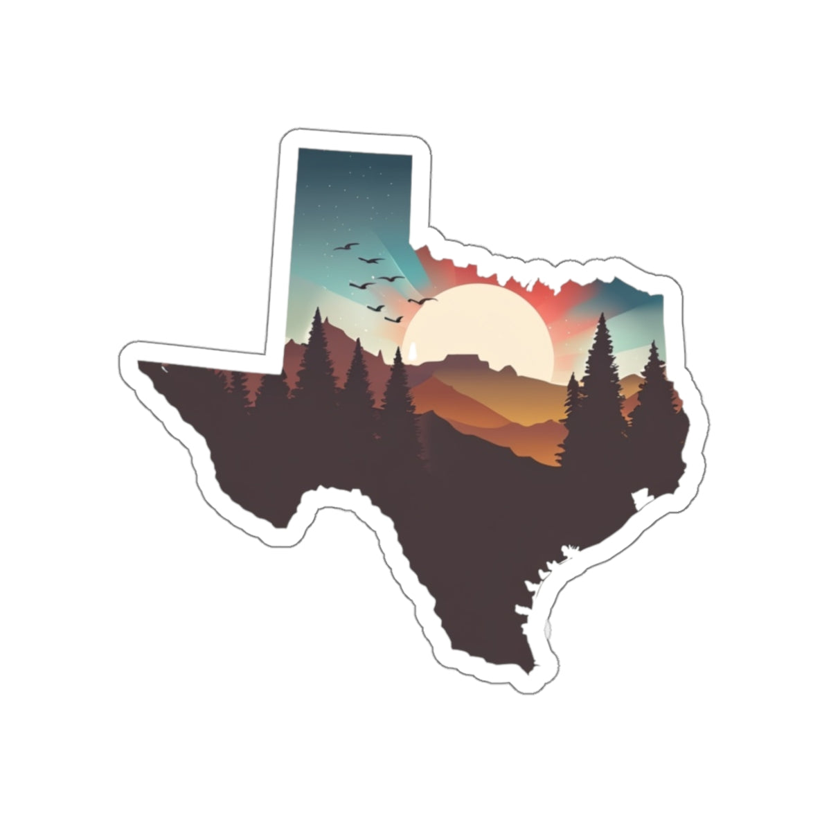 Texas Trail Sunset – Premium Die-Cut Sticker