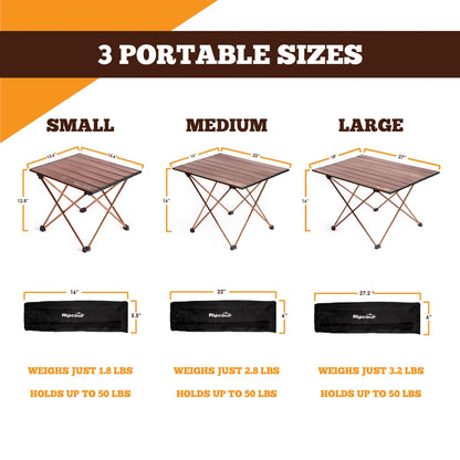 Alpcour Portable Collapsible Camping Table | Lightweight Foldable Table Perfect for Camping