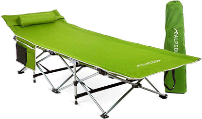 Alpcour Folding Camping Cot - Large | Deluxe, Ultra-Lightweight Bed for Indoor and Outdoor Use