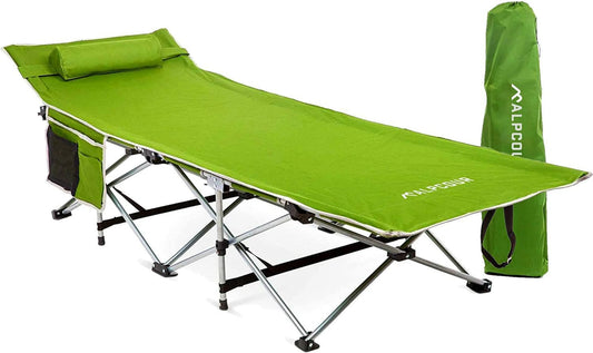 Alpcour Folding Camping Cot - Large | Deluxe, Ultra-Lightweight Bed for Indoor and Outdoor Use