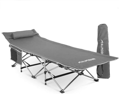 Alpcour Folding Camping Cot - Large | Deluxe, Ultra-Lightweight Bed for Indoor and Outdoor Use