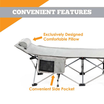 Alpcour Folding Camping Cot - Extra-Large | Deluxe, Ultra-Lightweight Bed for Indoor and Outdoor Use