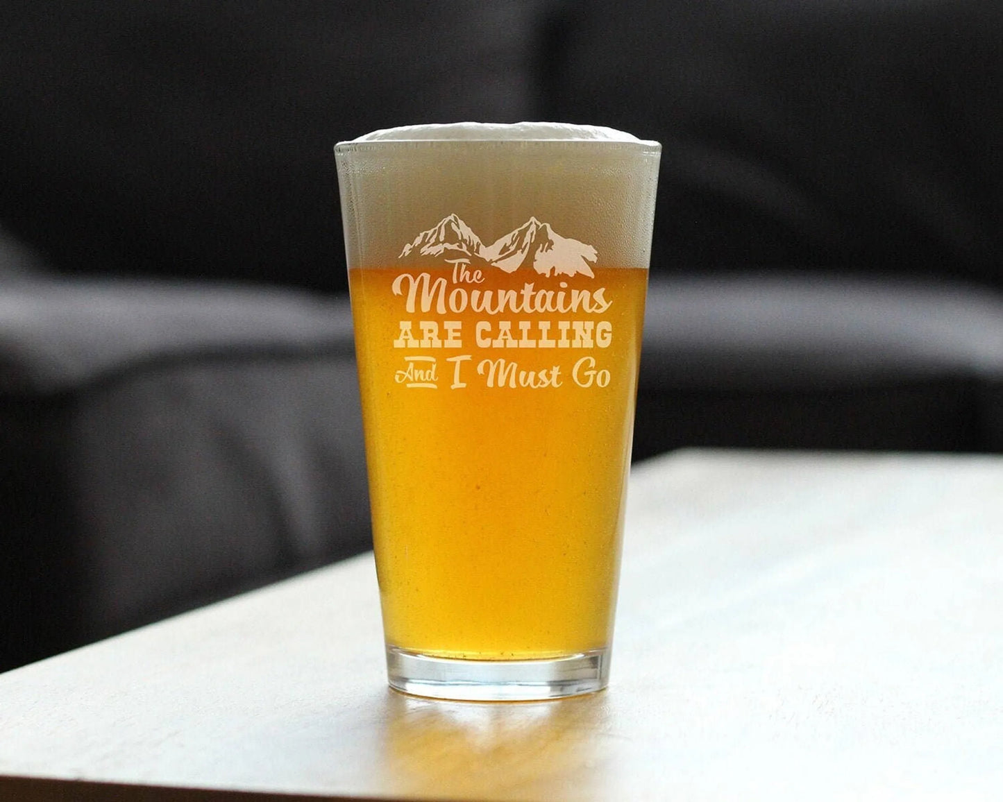 Mountains are Calling Pint Glass for Beer | Outdoorsy Gifts