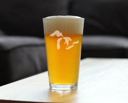 Great Lakes Pint Glass for Beer | Midwestern Gifts and Decor