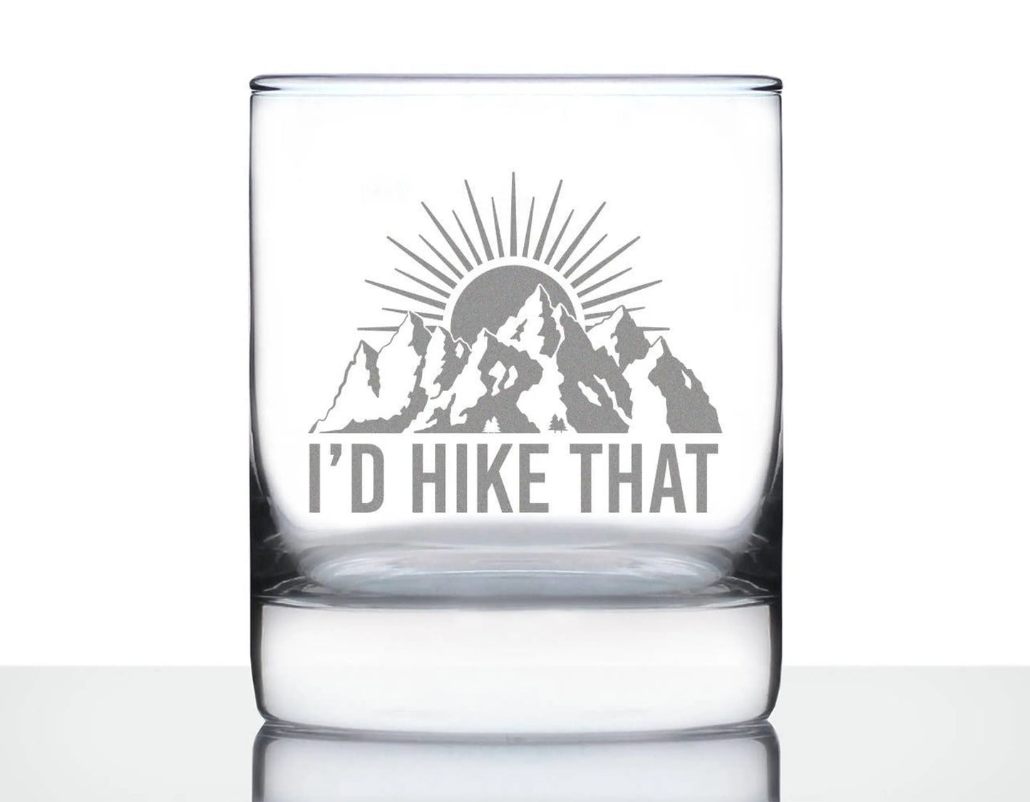 I'd Hike That Whiskey Rocks Glass | Hiking Gifts and Decor