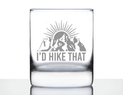 I'd Hike That Whiskey Rocks Glass | Hiking Gifts and Decor