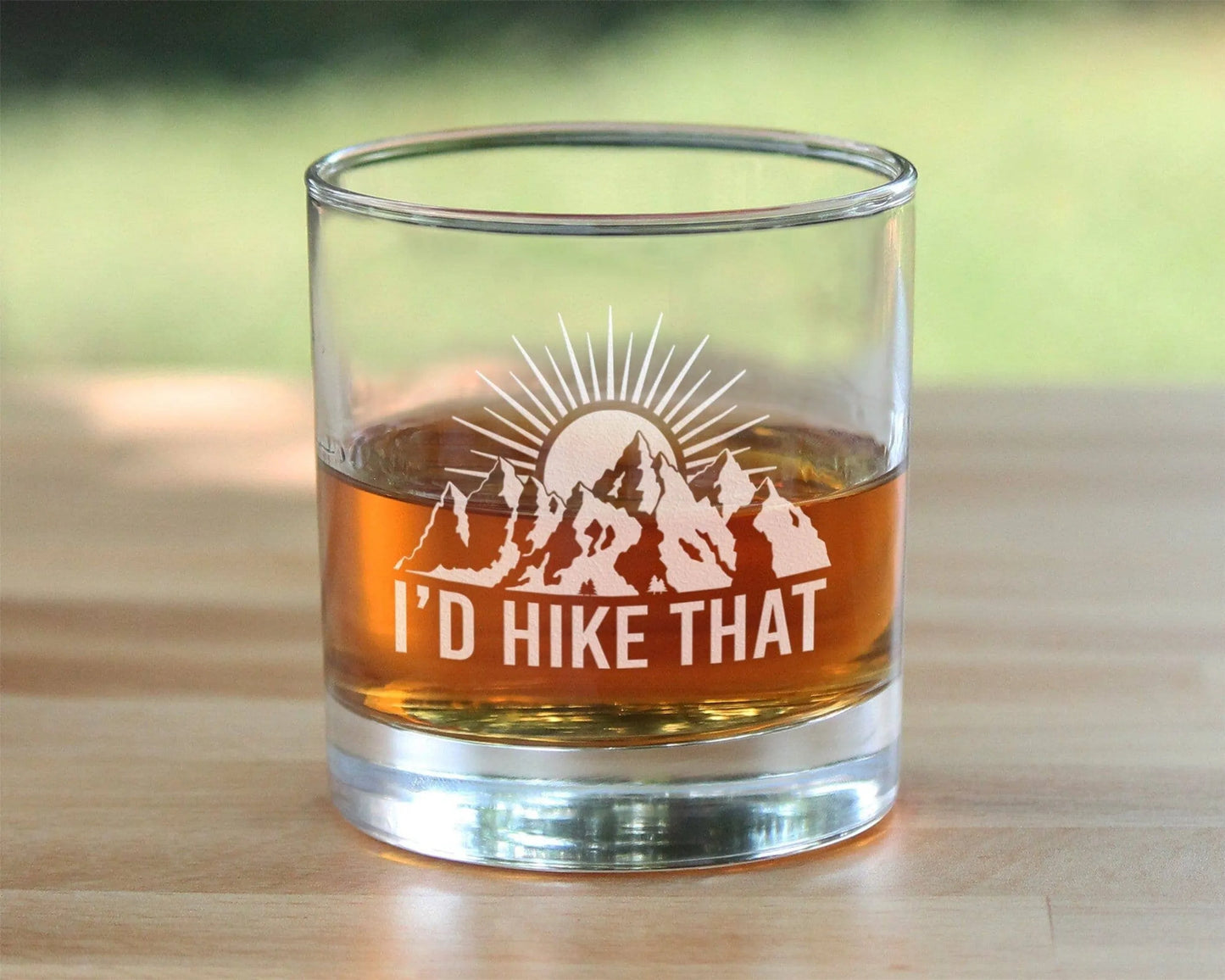 I'd Hike That Whiskey Rocks Glass | Hiking Gifts and Decor