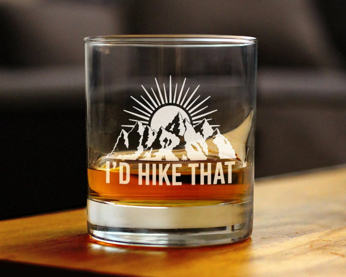 I'd Hike That Whiskey Rocks Glass | Hiking Gifts and Decor