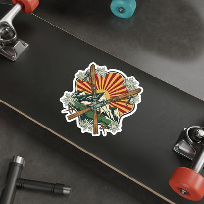 Vintage Ski Badge Die-Cut Sticker