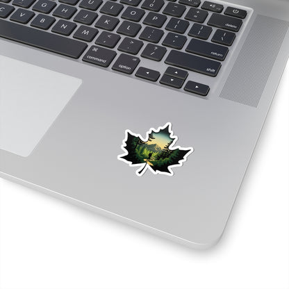 Maple Trail Sticker | Scenic Forest Path Inside Maple Leaf – Adventure-Inspired Vinyl Sticker