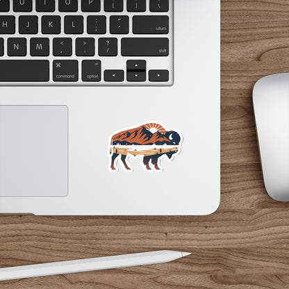 Bison Landscape Die-Cut Sticker
