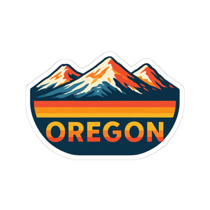 Oregon Ridge Sticker | Bold Sunset Mountain Badge with Forest Horizon – Pacific Northwest Adventure Vinyl Sticker