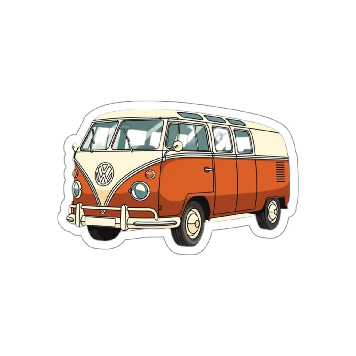 Retro Camper Van Die-Cut Sticker