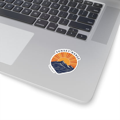 Sunset Range Sticker | Bold Sunset Over Mountain Ridge with Reflective Water – Western Horizon Adventure Graphic Vinyl Sticker